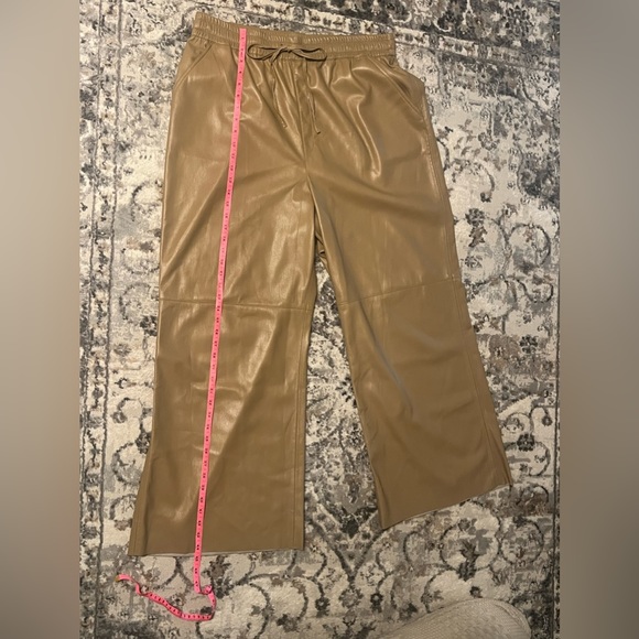 GOOD AMERICAN | Faux Leather Warm Caramel Wide Leg Pants Size 5 (2XL) - Picture 12 of 13